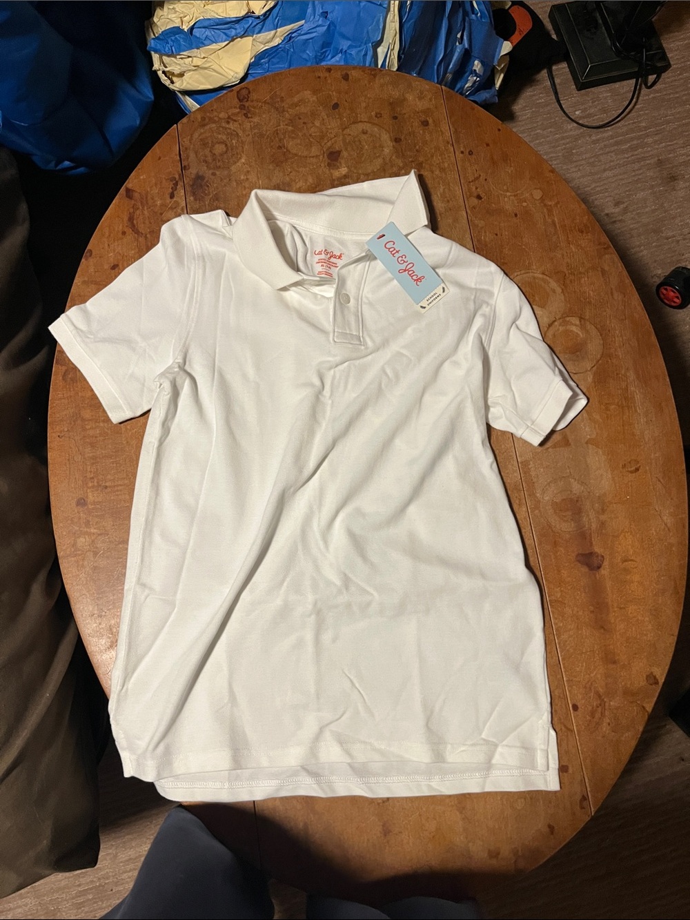 Cat & Jack White Short Sleeve Polo Shirt